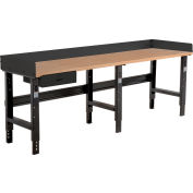 Global Industrial™ 96 x 30 Adj Height Workbench w/Drawer, Black- Shop Top Square Edge Top