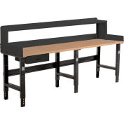 Global Industrial 96 x 36 Adj Height Workbench w/Drawer&Riser, Black- Shop Top Square Edge Top