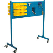 Global Industrial™ Mobile Louver & Pegboard Panel Rack, 60"W, Blue