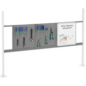 Global Industrial 36" Pegboard & 18" Whiteboard Panel Kit, 72"W, Gray