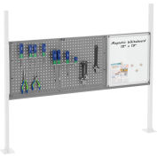 Global Industrial 36" Pegboard & 18" Whiteboard Panel Kit, 60"W, Gray