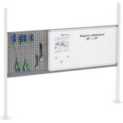 Global Industrial 18" Pegboard & 36" Whiteboard Panel Kit, 60"W, Gray