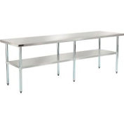 Global Industrial Workbench w/ 18 Ga 430 Series SS Top & Galvanized Shelf, 96"W x 30"D