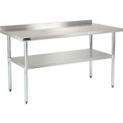 Global Industrial Workbench w/ 18 Ga 430 Series SS Top, 2" Backsplash & Undershelf, 60"Wx30"D