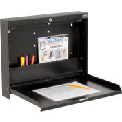 Global Industrial™ bureau de magasin rabattable mural, 20"L x 3-3/8"D, Noir