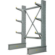 Global Industrial Single Sided Medium Duty Cantilever Rack Starter, 2" Lip, 48"Wx33"Dx72"H