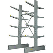 Global Industrial Double Sided Medium Duty Cantilever Rack Starter, 2" Lip, 48"Wx60"Dx8'H