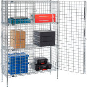 Nexel® Chrome Security Shelving Unit, 2 E-Z Adjust Shelves, 36"W x 14"D x 66"H