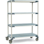 Metromax i Shelf Truck avec corne de roue, 1000 lb. Capacité, 48"L x 18 » L x 68"H, Bleu