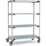 Metromax i Shelf Truck w/Steel Wheel Horn, 1000 lb. Capacity, 60"L x 24"W x 79"H, Blue