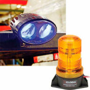 Global Industrial™ (2) Forklift LED Pedestrian Warning Light + (1) LED Amber Strobe Light Combo