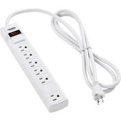 Global Industrial Surge Protected Power Strip, 5+1 Outlets, 15A, 900 Joules, 6' Cord