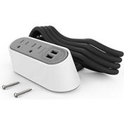 Wiremold WSPC220WH Desktop Power - Centre de chargement, 2- Sorties résistantes, 2- 3,1A Ports USB