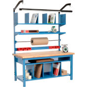 Global Industrial Complete Packing Workbench, Maple Butcher Block Safety Edge, 60"W x 30"D