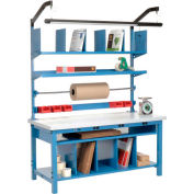 Global Industrial Complete Packing Workbench W/Power Apron, Laminate Square Edge, 60"W x 30"D