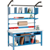 Global Industrial™ Complete Packing Workbench W/Power Apron, Laminate Safety Edge, 72"W x 30"D