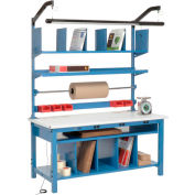 Global Industrial Complete Packing Workbench W/Power Apron, ESD Safety Edge, 72"W x 30"D