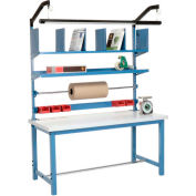 Global Industrial™ Packing Workbench W/Riser Kit, Bord carré stratifié, 60"W x 30"D