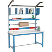 Global Industrial™ Packing Workbench W/Riser Kit, Bord de sécurité stratifié, 60"W x 30"D