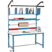 Global Industrial Packing Workbench W/Riser Kit, ESD Square Edge, 60"W x 30"D