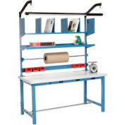 Global Industrial™ Packing Workbench W/Riser Kit &Power Apron, Laminate Square Edge, 72"Wx30"D