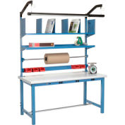 Global Industrial™ Packing Workbench W / Riser Kit &Power Apron, Laminate Safety Edge, 60"Wx30"D