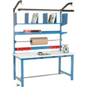 Global Industrial™ Packing Workbench W/Riser Kit &Power Apron, ESD Square Edge, 60"W x 30"D