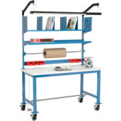 Global Industrial™ Mobile Packing Workbench W/Riser Kit, ESD Safety Edge, 72"W x 30"D