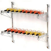 -Porte-bouteille de vin unique large 2 étagère mural bouteille 26 - 48" W x 14 H « D x 34"