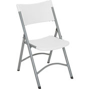 Chaise pliante interion® avec le dos moyen, résine, blanc - Qté par paquet : 4
