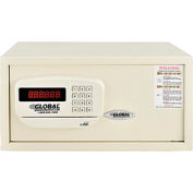 Global Industrial Personal Hotel Safe Electronic Lock w/Card Slot 18Wx15Dx9H Keyed Alike, WHT
