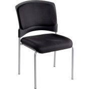 Interion® Brookville Collection Guest Chair With Mid Back, Fabric, Black