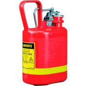 Justrite 14160 1 Gallon Safety Can, Polyéthylène, Rouge