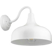 Sunlite 46068-SU FIX/GN/E26/WHITE Outdoor Gooseneck Wall Mount Fixture, Med Base, 120V, Wet Location - Pkg Qty 2