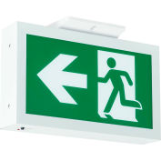 Hubbell-Compass RMEUWE-SD Running Man LED Exit Sign w/ Battery Back-Up & Self-Diagnostics, Green