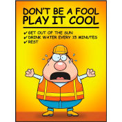 Accuform SP125032L Safety Poster, DON'T BE A FOOL PLAY IT COOL, 22"H x 17"W, Laminated Paper