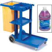 Global Industrial™ Janitor Cart Blue avec nettoyant nettoyant 2 gallons