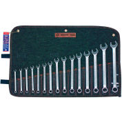 Wright Tool 752 WRIGHTGRIP™2 7MM-22MM 12 Point 15 Piece Satin Metric Combination Wrench Set