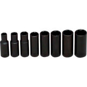 Wright Tool 314 3/8" Drive 5/16"-3/4" 6 Point 8 Piece SAE Deep Impact Socket Set