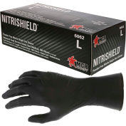 MCR Safety 6062 Nitri Shield Stealth Gants supplémentaires, 6 MIL, Noir, Large