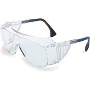 Uvex Ultra-Spec S0300 Safety Spectacle, Adjustable Temple, Side Shields, Anti-Scratch, Black/Clear