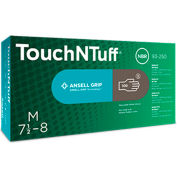 Ansell TouchNTuff 93-250 Nitrile Powder Free Disposable Glove, 5 Mil, Dark Grey, M, 100/Box