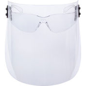 Écran facial jetable ERB® avec lunettes à clipser, PU, 11 po L x 7 po l x 3/16 po d’épaisseur, transparent, pqt de 24, qté par paquet : 24