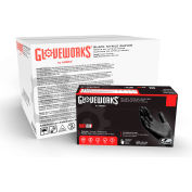 Ammex® gants de nitrile de qualité industrielle GPNB GlovePlus, sans poudre, noir, petit, 100/boîte