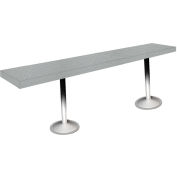 Banc de vestiaire industriel™ mondial, plateau en plastique avec pieds de piédestal, 36 « L x 9-1 / 2 « P x 17 « H