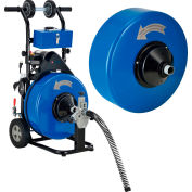 Global Industrial Drain Cleaner For 4-9" Pipe W/ 5/8" & 3/4" x 100' Cables & Drums