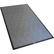 Tapis d™'entrée grattoir/essuie-glace industriel global, 3/8 » d’épaisseur, 3'Wx5'L, gris
