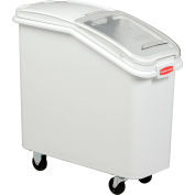 Rubbermaid® 3600-88 2.8 Cu. Ft Plastic Bin Truck with Clear Lid & Scoop