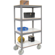 Global Industrial™ Boltless Shelf Truck w / 4 Shelves & Pneumatic Casters, 48"Lx24"Wx68"H, Gris