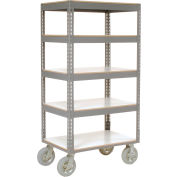 Global Industrial™ Boltless Shelf Truck w / 5 Shelves & Pneumatic Casters, 60"Lx24"Wx68"H, Gris